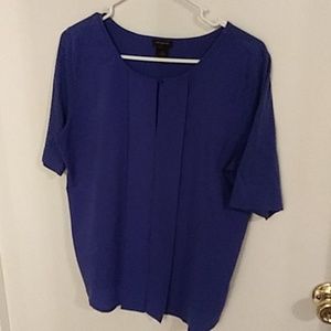 Ann Taylor Short Sleeved Royal Blue Blouse